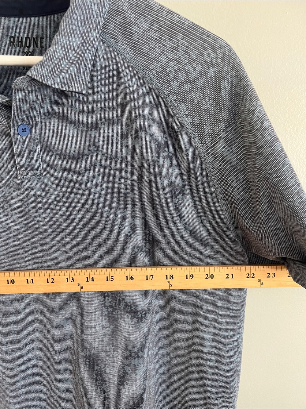 RHÔNE Blue Floral Polo Shirt XL - Picture 6 of 6